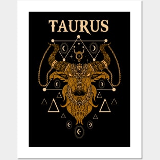 Taurus sacred triangle zodiac design Posters and Art